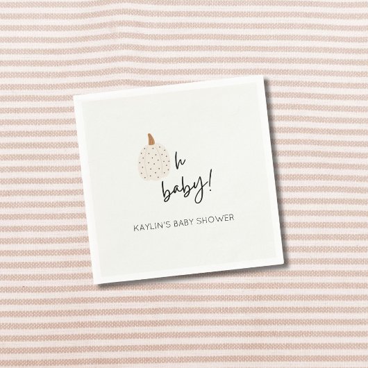 Fall Boho Pumpkin Oh Baby Dusche Custom Napkin Serviette