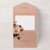 Fall Boho Rust & Peach Floral Oval QR Code All In One Einladung (Außenbereich)