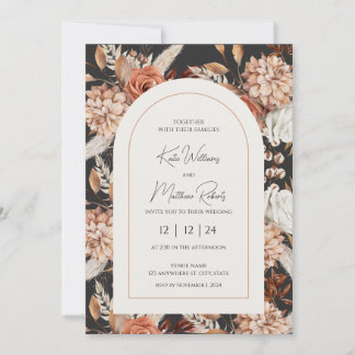 Fall Boho Rustic Wedding Einladung