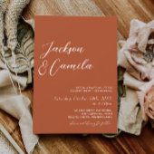 Fall Boho Terracotta Foto Wedding Einladung