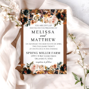 Fall Boho Terracotta Hochzeit Einladung