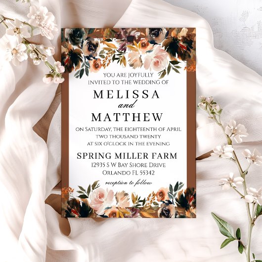 Fall Boho Terracotta Hochzeit Einladung