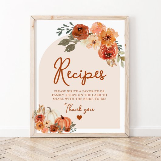 Fall Boho Terracotta Pumpkin Brautparty Rezepte Poster