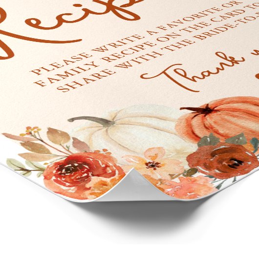 Fall Boho Terracotta Pumpkin Brautparty Rezepte Poster (Ecke)