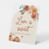 Fall Boho Terracotta Pumpkin Liebe ist Sweet Sign Sockelschild (Vorderseite)