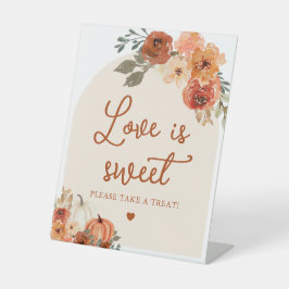 Fall Boho Terracotta Pumpkin Liebe ist Sweet Sign Sockelschild