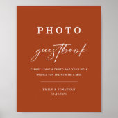 Fall Boho Terracotta Wedding Foto Gästebuch signie (Vorne)