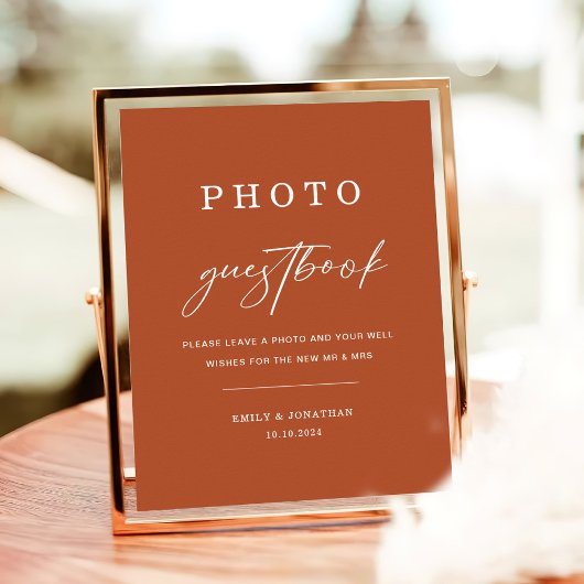 Fall Boho Terracotta Wedding Foto Gästebuch signie