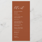 Fall Boho Terracotta Wedding Menükarte (Vorderseite)