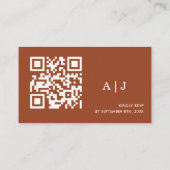 Fall Boho Terracotta Wedding Website Qr Code Begleitkarte (Rückseite)