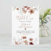 Fall Boho unser kleiner Wilder macht einen Invit Einladung (Stehend Vorderseite)