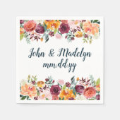 Fall Boho Wedding Serviette Personalisiertes Flora (Vorderseite)