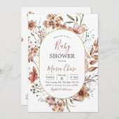 Fall Boho Widlflower Babydusche Einladung (Vorne/Hinten)