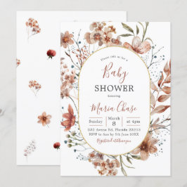Fall Boho Widlflower Babydusche Einladung