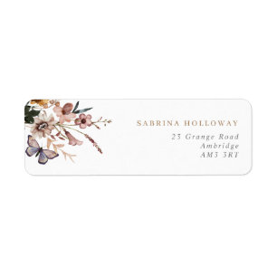 Fall Boho Wild Blume Rücksendeadresse