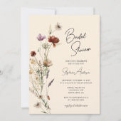 Fall Boho Wildblume Brautparty Einladung (Vorderseite)