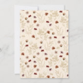 Fall Boho Wildblume Brautparty Einladung (Rückseite)