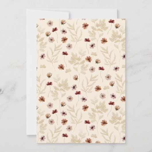 Fall Boho Wildblume Brautparty Einladung (Rückseite)