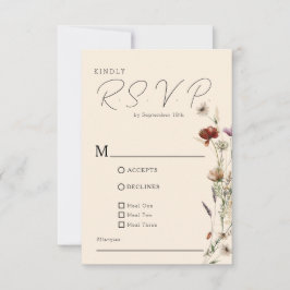 Fall Boho Wildblume Wedding RSVP Karte