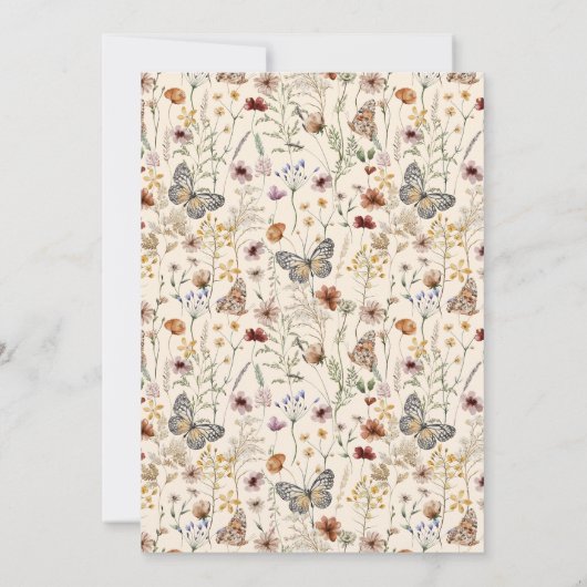 Fall Boho Wildblumen Probe Dinner Einladung (Rückseite)