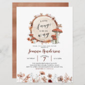 Fall Boho Woodland Fungi Kinderdusche Einladung (Vorne/Hinten)