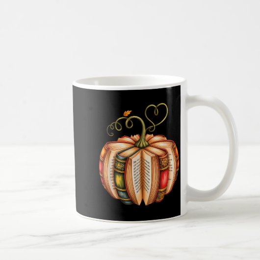 Fall Book Pumpkin Fall Librarians Bookworm Teacher Kaffeetasse (Rechts)