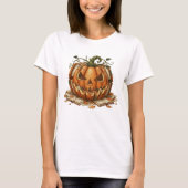 Fall Book Pumpkin Retro Librarians Lehrer lesen T-Shirt (Vorderseite)