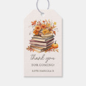 Fall Book Themed | Baby Dusche Vielen Dank für Ihr Geschenkanhänger (Vorderseite)