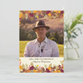 Fall Borders Foto Einladung (Stehend Vorderseite)