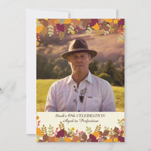 Fall Borders Foto Einladung (Vorderseite)