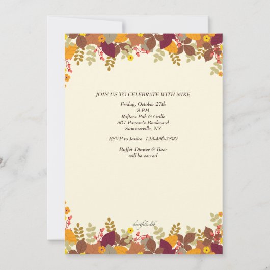 Fall Borders Foto Einladung (Rückseite)