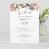 Fall Botanical Wedding | Watercolor Berry Leaves Programm (Stehend Vorderseite)