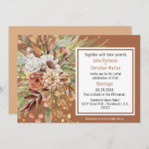 Fall Botanicals Wedding Suite (Rost) Einladung