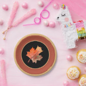 Fall Botanische Ahornbäume Blätter & Terracotta Sc Pappteller (Party)