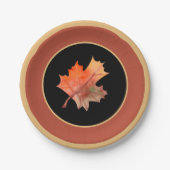Fall Botanische Ahornbäume Blätter & Terracotta Sc Pappteller (Vorderseite)