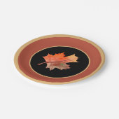 Fall Botanische Ahornbäume Blätter & Terracotta Sc Pappteller (Schrägansicht)