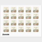 Fall Botanische Hochzeitsticker (grün) Quadratischer Aufkleber (Blatt)
