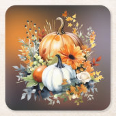 Fall Botanische Pumpkins Papier Untersetzer (Vorderseite)