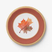 Fall Botanischer Ahorn Blätter & Terracotta Pappteller (Vorderseite)