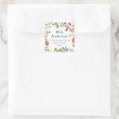 Fall Botanischer Platz-Adressetikett Quadratischer Aufkleber (Tasche)