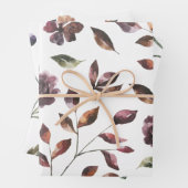 Fall Botanisches Wrapping Paper Flat Sheet Set 3 Geschenkpapier Set