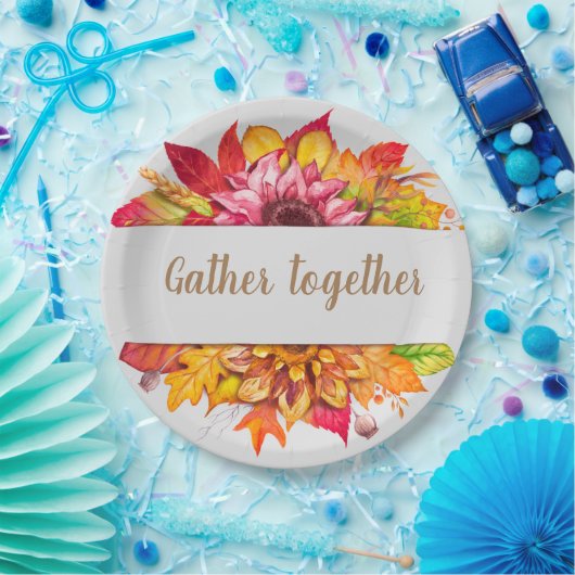 Fall Bouquet Erntedank Custom Pappteller (Party)