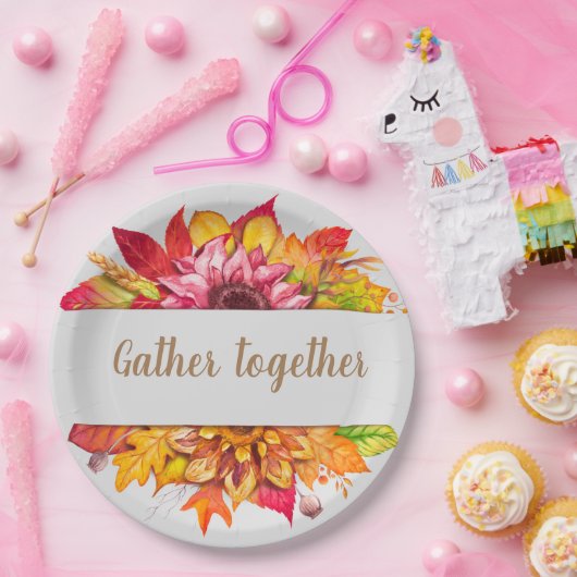 Fall Bouquet Erntedank Custom Pappteller (Party)