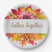 Fall Bouquet Erntedank Custom Pappteller (Vorderseite)