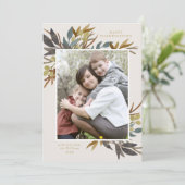 Fall Bouquet Erntedank Foto-Karte Einladung (Stehend Vorderseite)