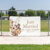 Fall Bouquet Just Married Car Banner (Insitu)