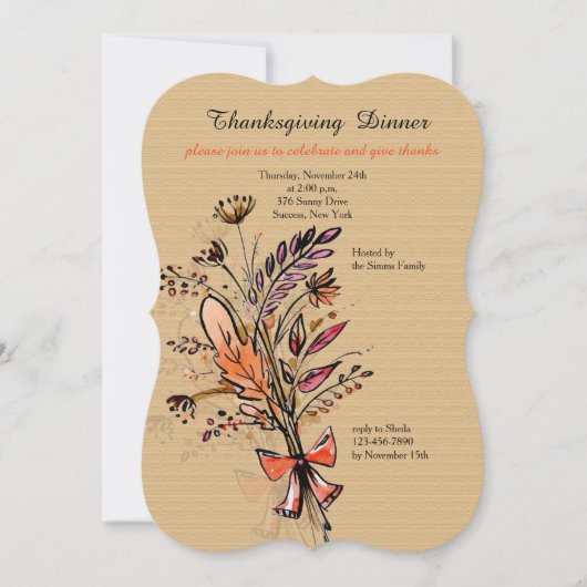 Fall Bouquet One Einladung (Vorderseite)