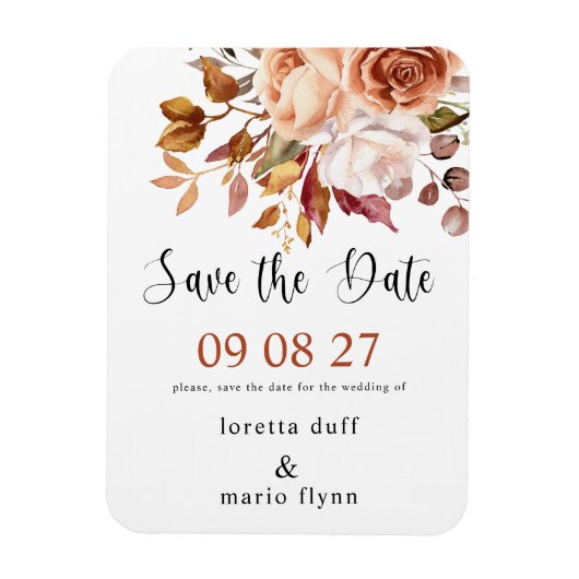 Fall Bouquet Save the Date Magnet (Vertikal)