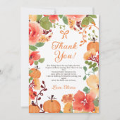 Fall Bow Boho Kleine Kürbisbrunnendusche Dankeskarte (Vorderseite)