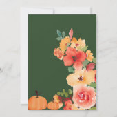 Fall Bow Boho Kürbis Blumengrün Babydusche Dankeskarte (Rückseite)